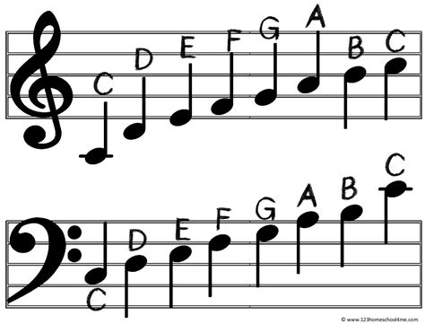 sheet music notation chart